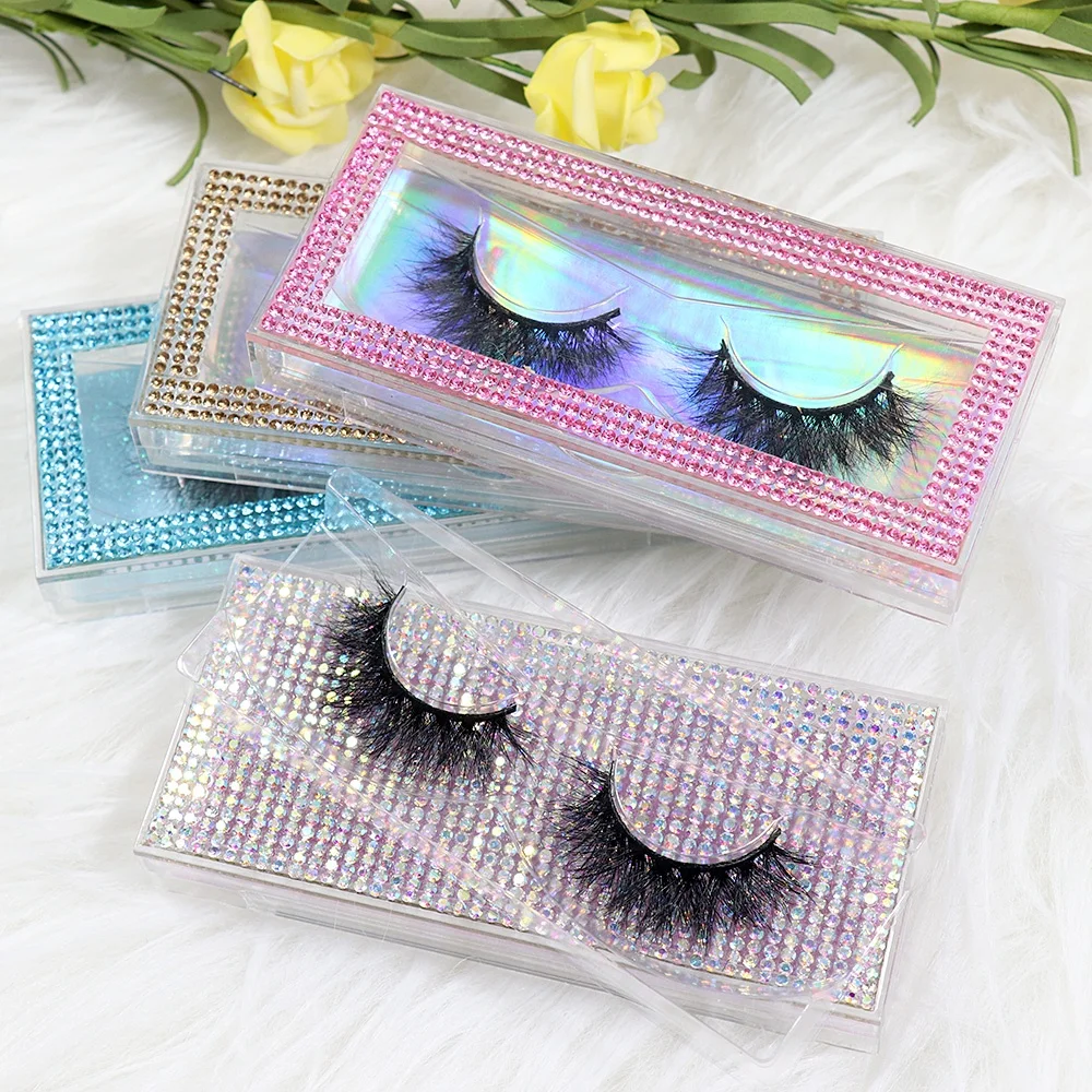 

2022 new arrivals private label custom 25mm lashes color mink lashes fluffy 3d mink eyelashes vendor