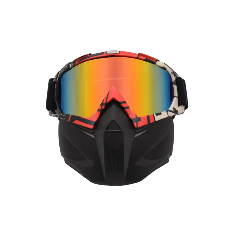 

Anlorr Motorcycle Helmet Riding Goggles Glasses With Removable Face Mask