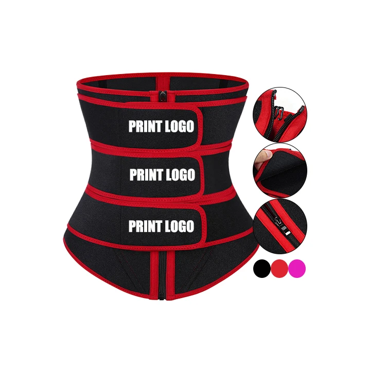 

OEM And ODM Service Slimming Belt Abdominal Tummy Control 3 Strap Waist Trianer Women Waist Trainer Private Label, As shown