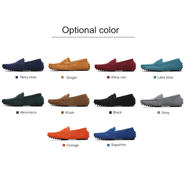 

PDEP Classic Convenient Slip On Cowhide Upper Material Men Loafers Genuine Leather Loafers Suede Shoes For Men