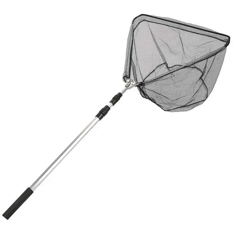 

Safe Fishing Net Retractable Telescopic Landing Net Round Triangle Folding Aluminum Alloy Pole Landing Net For Fly Fishing