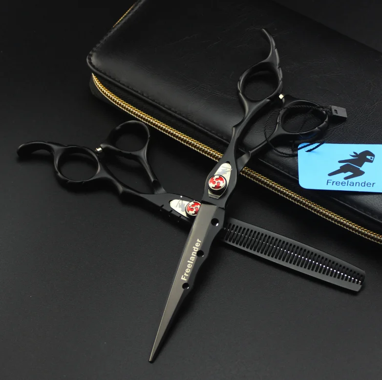 

hairdressing scissors 7.0 inch black combination barber scissors thin artifact hair salon barber scissors