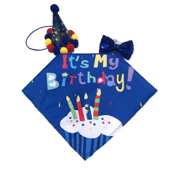 

New Arrival Happy Pet Birthday Bandana with Bow Tie Perfect Birthday Suit Decorations for Small and Medium Dogs, Picture shows