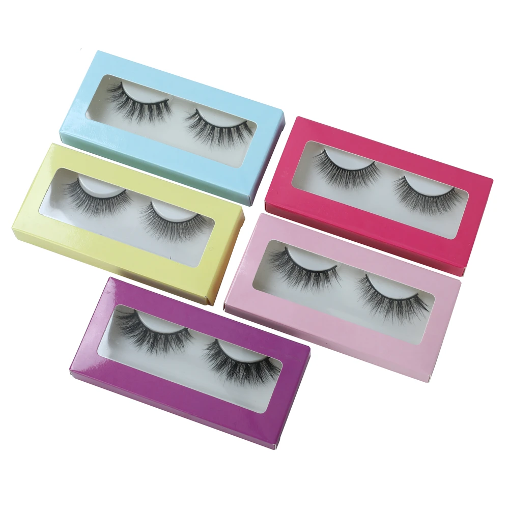 

Los Angeles Self Brand Transparent band-less Short Black 3D Mink Fur Eye Lashes Iconic Style Glamour Rhinestone Eyelash