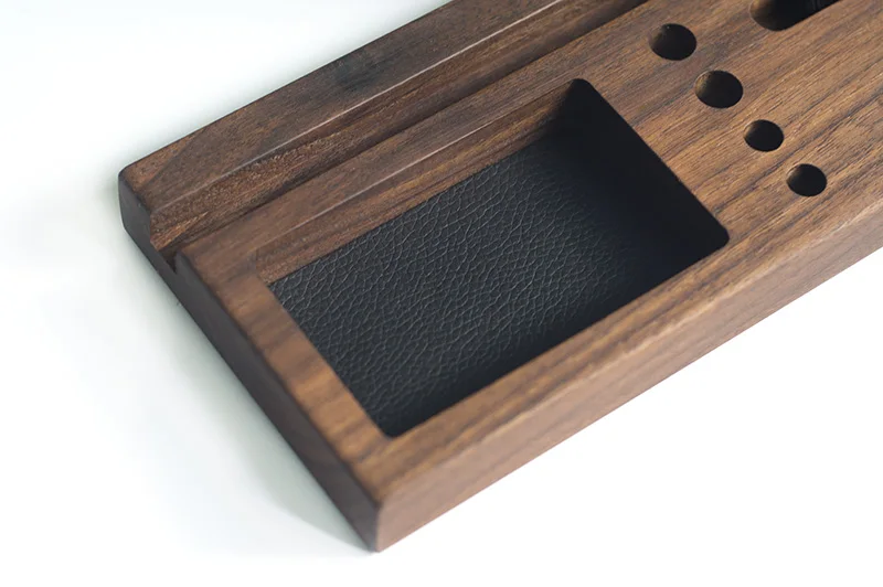 
New design black walnut desktop organizer with USB 