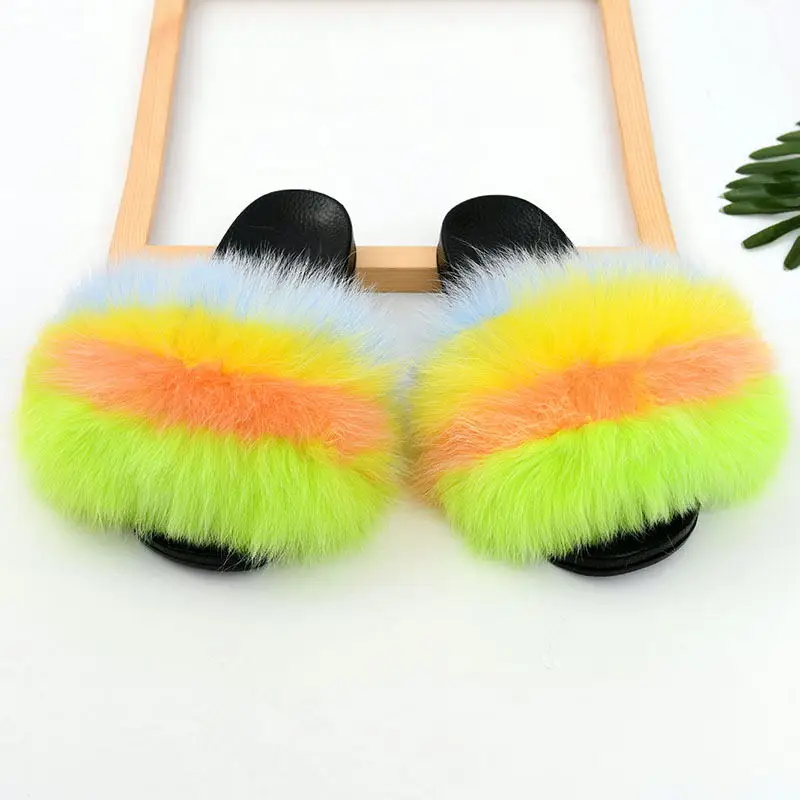 

fur fur slides women fur platform slides, Customized color