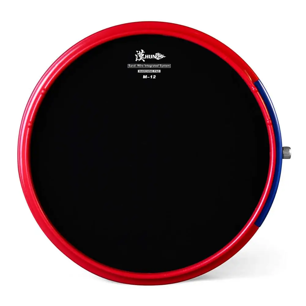 

HUN M12 Marching Drum practice Pad with adjustable snare sound system, Black/yellow