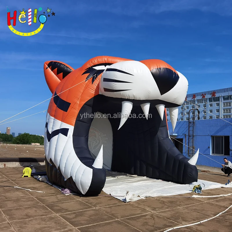 

inflatable tiger head mascot football tunnelhigh school inflatable entrance tunnel for sale