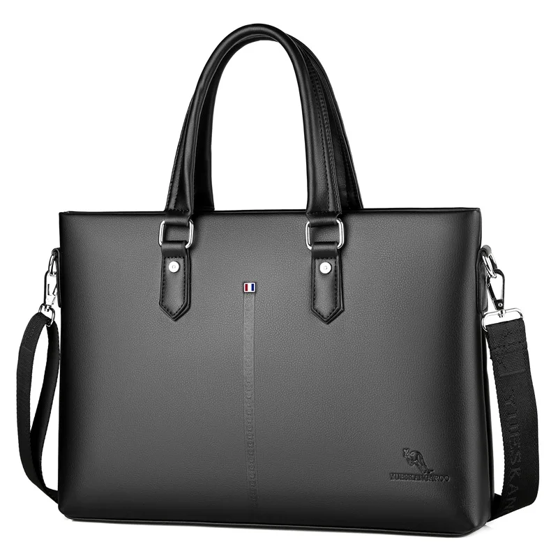 

Cheap Men Tote Cross Section Business Travel Work PU Leather Laptop Briefcase Bag