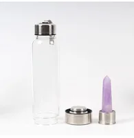 

Wholesale new quartz natural stone infused energy crystal water glass bottle