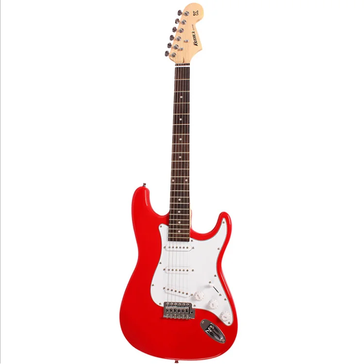 

Red straocaster lucky star Musical Instrument beginner supereagle single coil electric guitar for sale