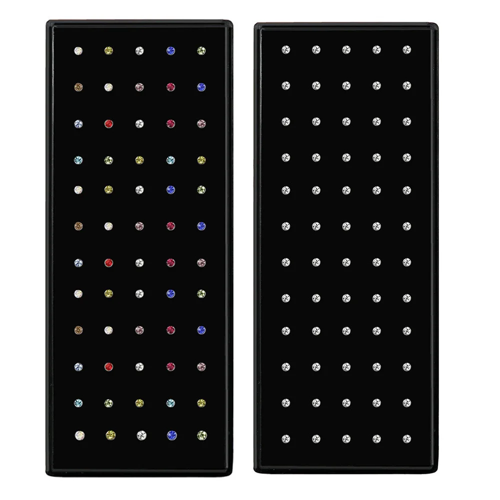 

60 pcs box 1.8mm stainless diamond titanium steel nose ring body puncture jewelry