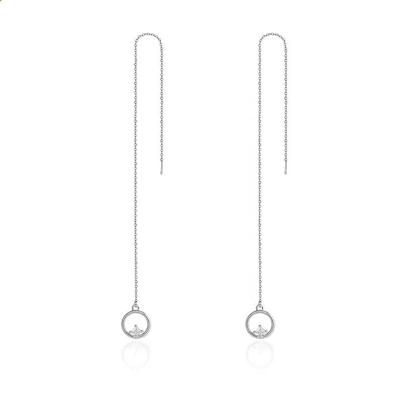 

european american long s925 sterling silver earrings