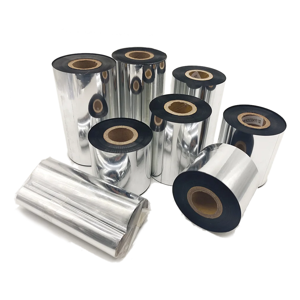 Resin Transfer Foil Silver Heating Wax Ribbon for Thermal Transfer Ribbon Printer 110MM*300M