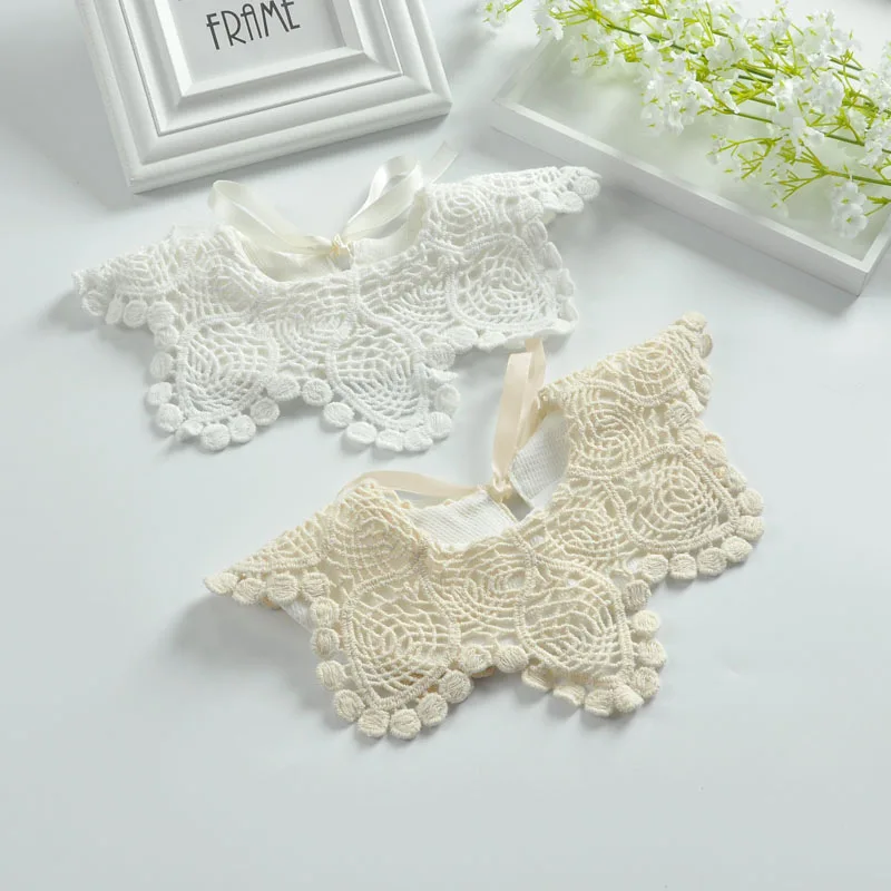 

Soft cotton baby bib lace flower bib decorative bib
