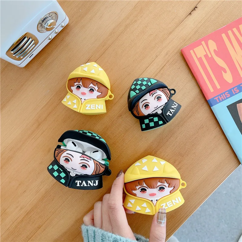 

Free Shipping - Cute Demon Slayer Kimetsu no Yaiba Hashibira Inosuke for AirPods Pro 2 &1 Case Protective Soft Silicone Cover, As photo show