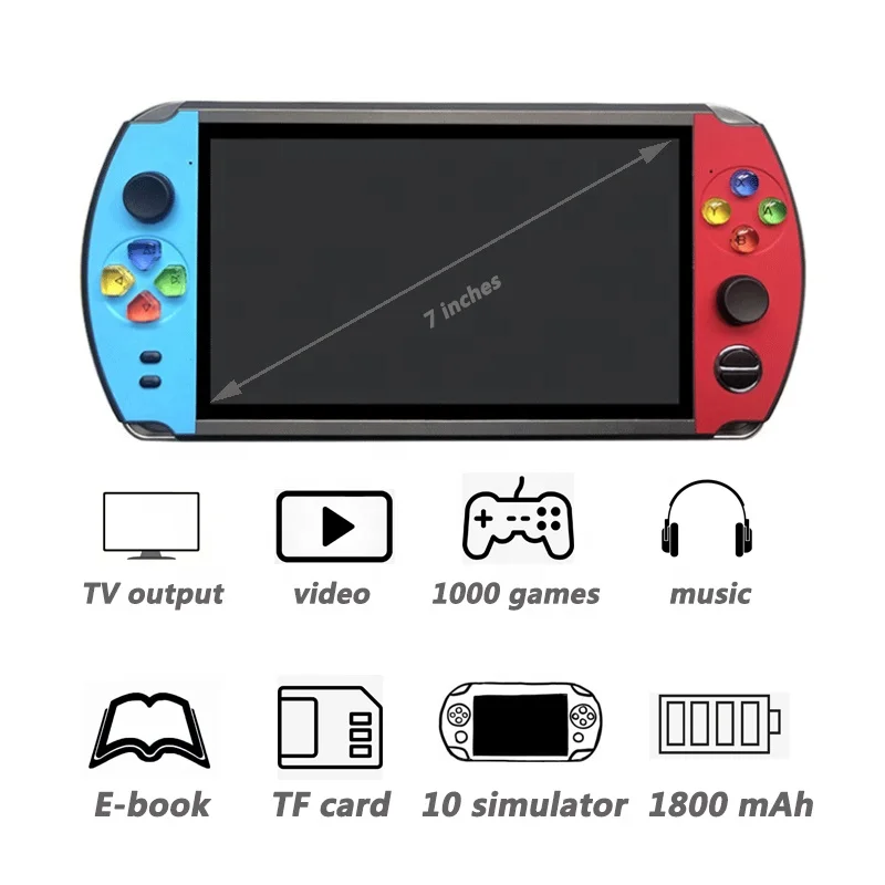 16gb X19 Retro Game Console Handheld Game Player Builtin 2000 Games 7.