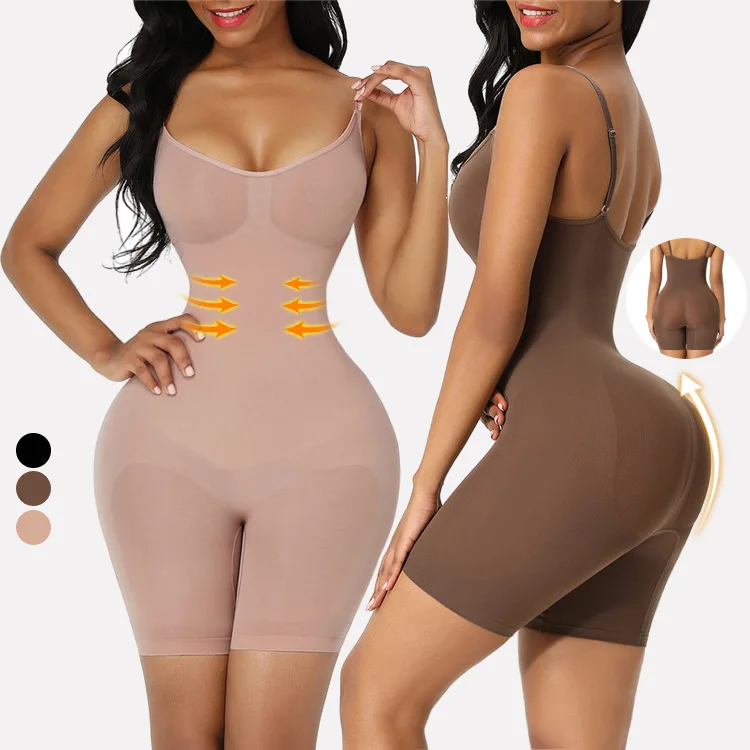 

Bodyshaper Bodysuit Wholesale Private Label Slimming High Waist Breathable Faja Colombian Body Shaper For Women Shapewear, Skin and black brown