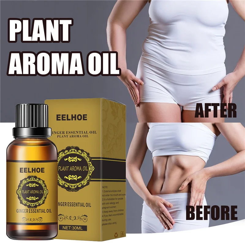 

EELHOE 10ml 30ml soothing firming massage serum waist abdomen hip shaping ginger essential oil plant aroma oil for weight loss