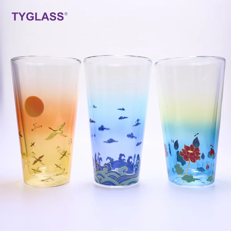 

wholesale cheap handmade drinking double wall water glass cup