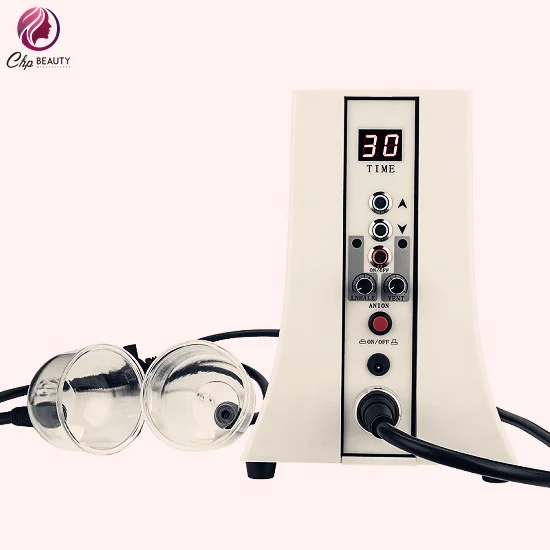 

Woman use vacuum suction pump / vacuum butt lifting machine buttocks enlargement therapy cupping