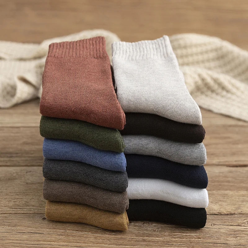 

Wholesale man towel thicken winter warm cushion anti slip terry slipper cushion breathable custom logo plain cotton crew socks