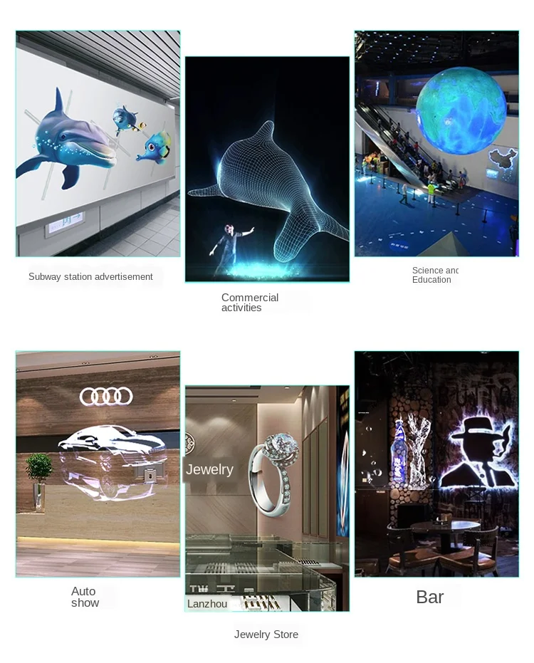 Hot popular digital screen attractive hologram 3d advertising led display