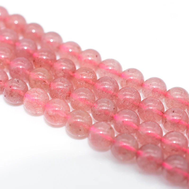 

Trade Insurance 6mm/8mm/10mm/12mm High Grade Natural Strawberry Quartz Loose Beads