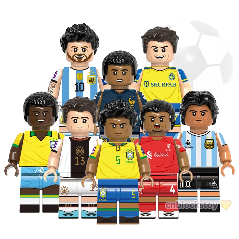 

G0112 Sport Player Professional Football Pele Virgil Messi Ronaldo People Mini Brikcs Building Block Figure Toy Juguetes