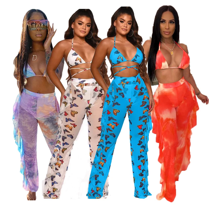 

2021 Summer Brasileiro Mesh Two Piece Bikini Set Swimwear Swimsuit Brazilian Swimwear, Picture showed