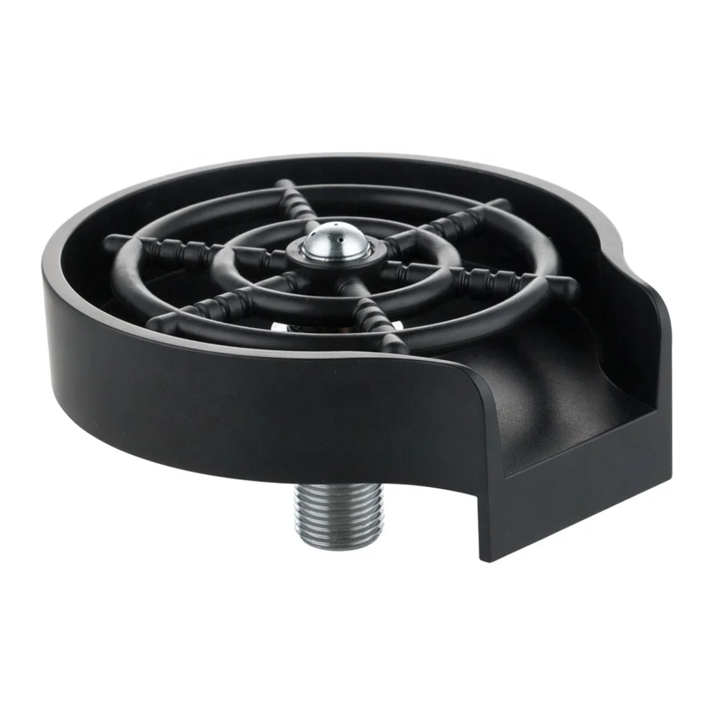 

Custom Logo High Pressure Spray Kitchen Accessories Sink Automatic Cup Washer For Faucet Glass Rinse At Good Price, Black, silver