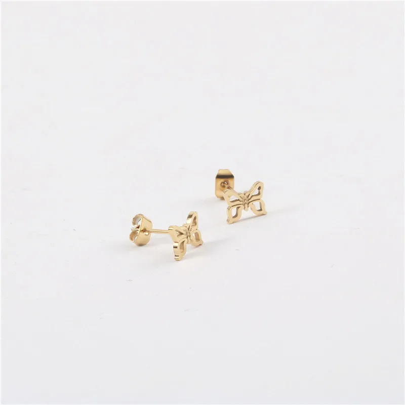

Joolim Jewelry 18K Gold Plated Mini Butterfly Stud Earrings Delicate Stainless Steel Jewelry Wholesale