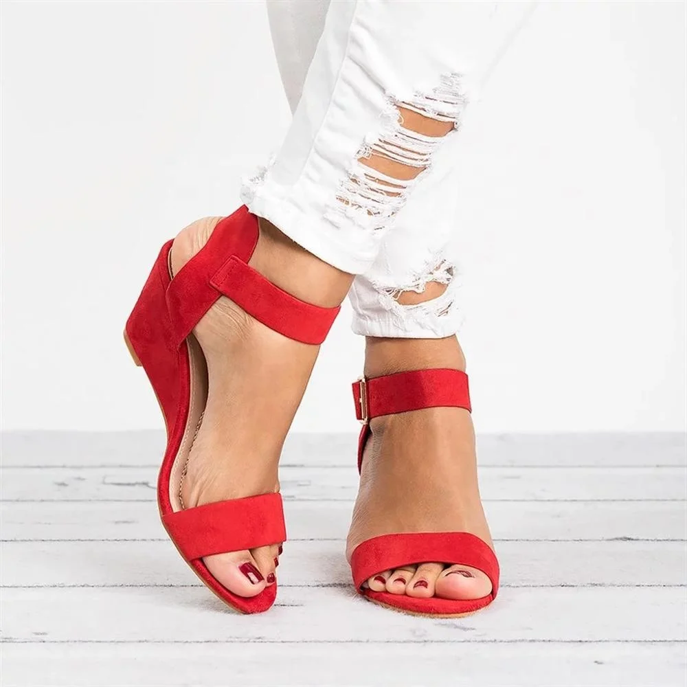 

Women Lady Open Toe summer High Heel Shoes Wedge Platform Sandals, Picture