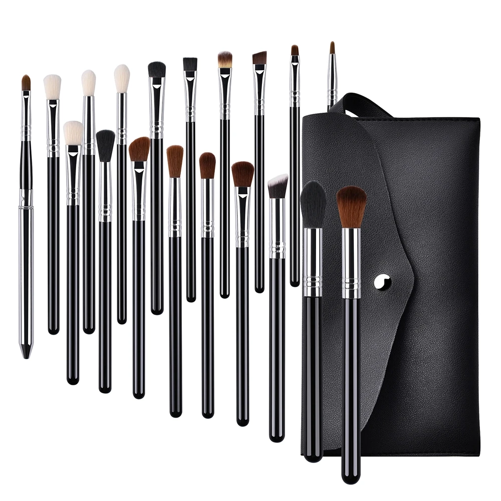 

Free Sample High-ranking 19pcs Black Synthetic Fiber Cosmetic Make Up Eye shadow Eye Brushes Makeup Brushes Sets