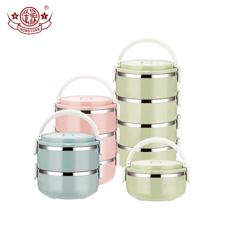
Colorful design layered heat preservation leakproof stainless steel kid lunch box steel lunchbox 