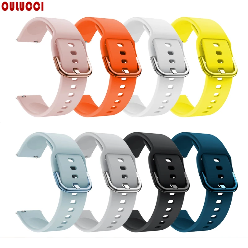 

OULUCCI 20mm For Samsung Galaxy watch 42mm galaxy active 2 huawei watch gt active strap watch band correa bracelet belt, White/chic teal/orange/big red/beige