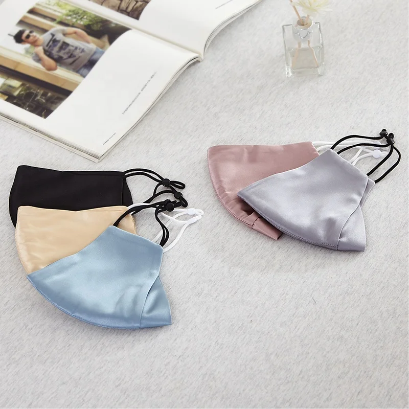 

Hot Sale JILI SILK 2 Layers Silk Face Mask 100% Pure Mulberry Silk Face Cover With Chin Christmas Gifts
