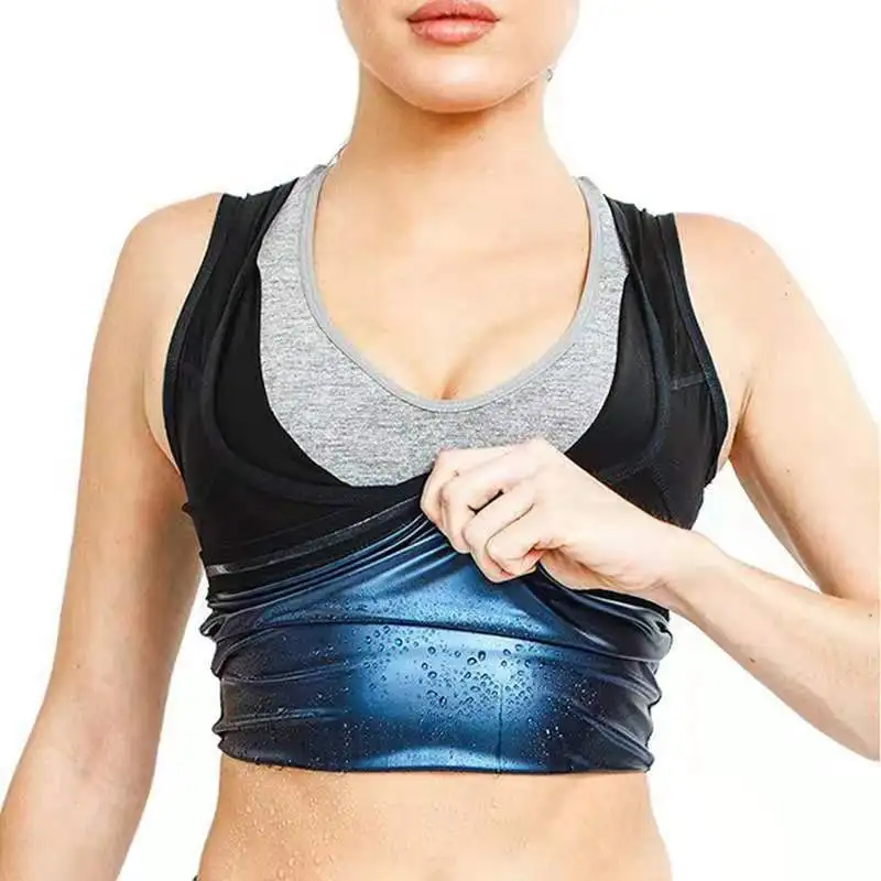 

Women and Men Sweat Suit Body Shaper Slimming Shirt Loss Weight Polymer Waist Trainer Sweat Sauna Vest, Customized colors