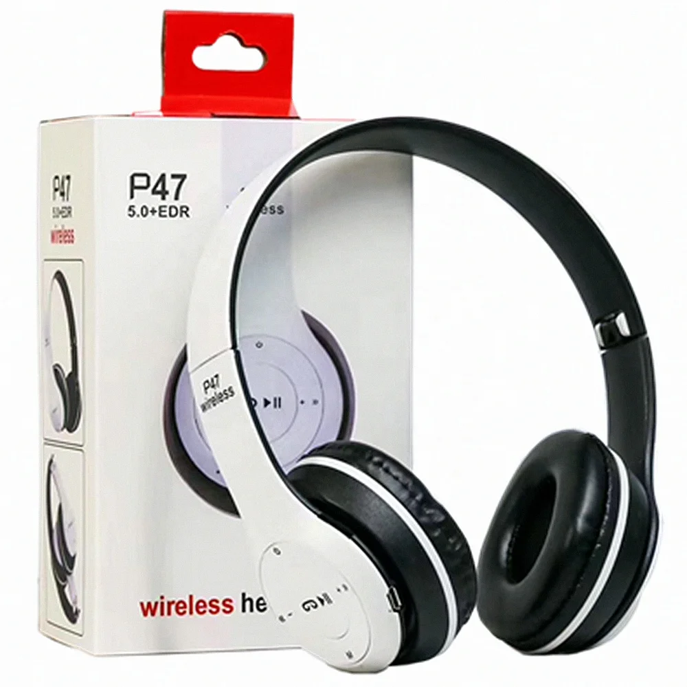

Wholesale Price P47 Wireless Mi Blue Handsfree Headset Headphones Boat With Microphone And Volume Control, 5 color