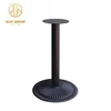 Metal table flag pole and base for wooden table use