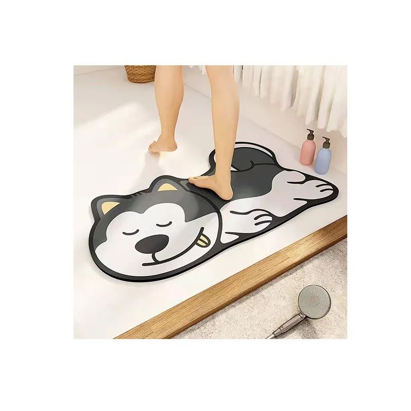 

Wholesale Anti Slip Cute Cartoon Absorb Bath mat Diatom Mud Floor mat for Bathroom