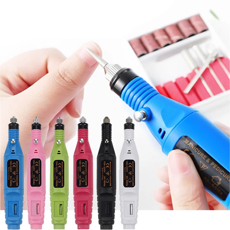 

Personal Care Nail Suppliers Electric Nail Drill File Machine Manicure Drill Pen 6 Bits Nail Equipment And Tools