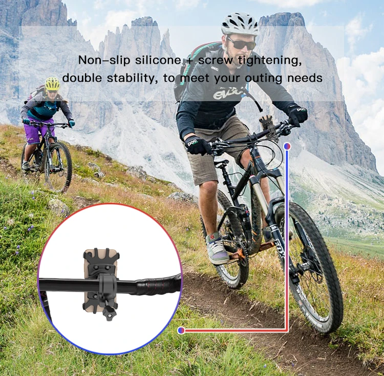 Yesido 360 Angle Adjustable Silicone Mobile Phone Bicycle Holder Universal Bike Mount Phone