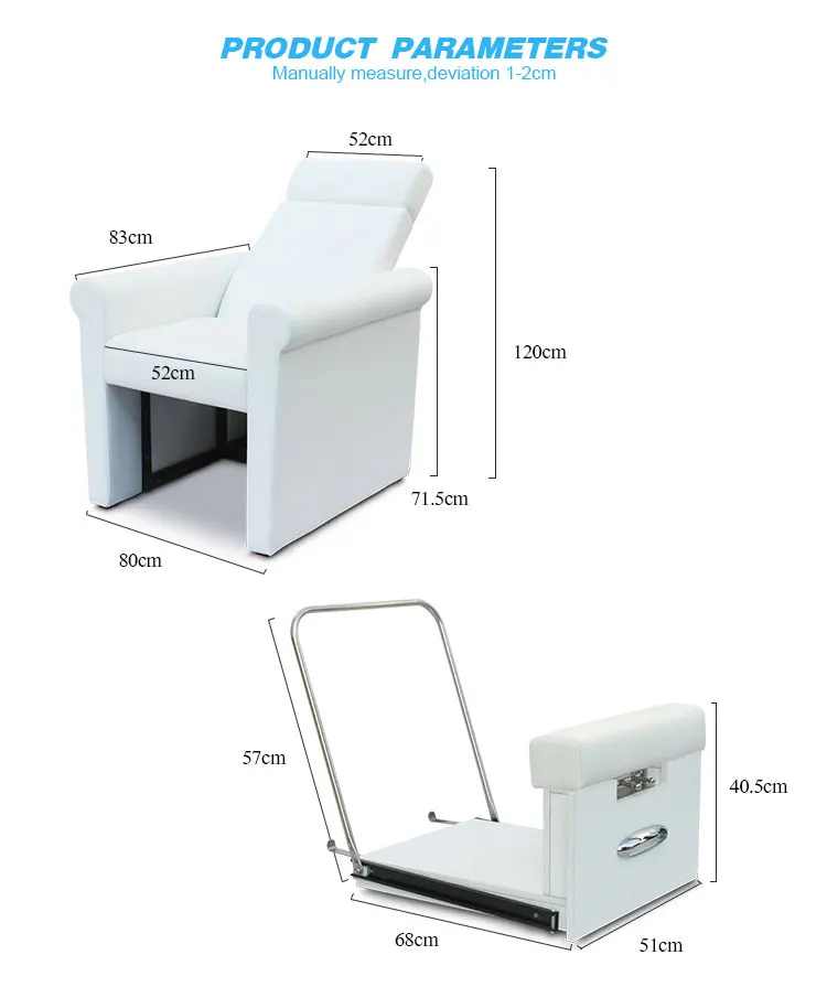 Wholesale Cheap Price Modern White Beauty Nail Salon Furniture Reclining Portable No Plumbing
