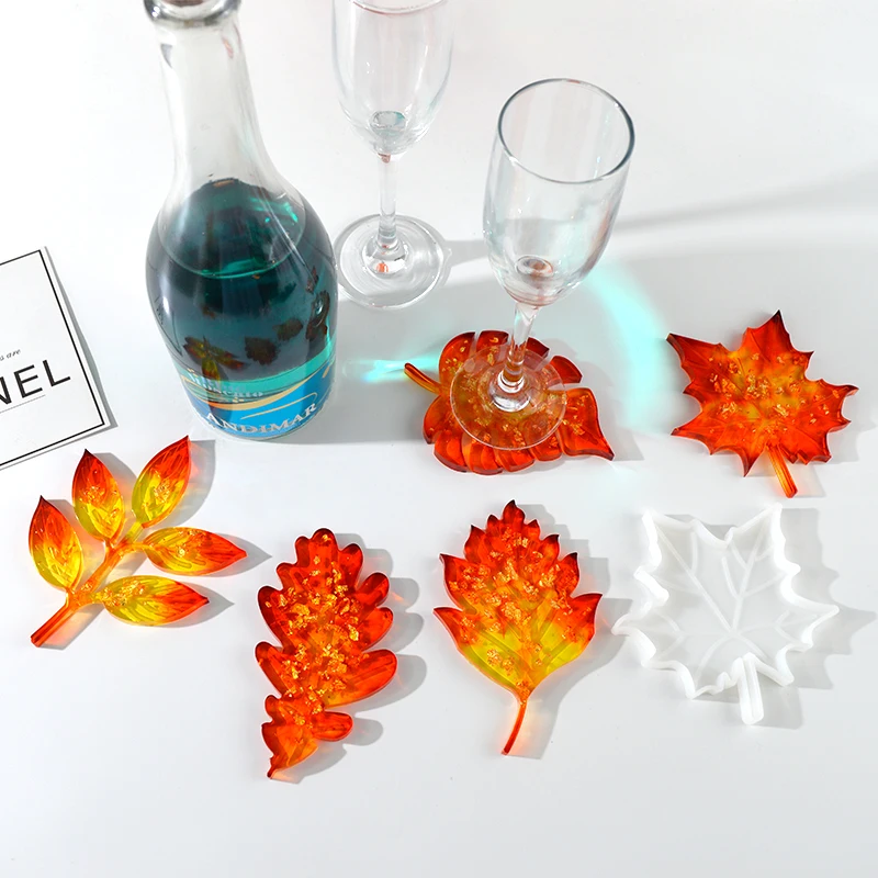 

3 Pcs DIY Leaf Coasters Molds set Jewelry Making Tools Palm Epoxy Resin Molds Casting Coaster Maple Leaf Silicone Molds