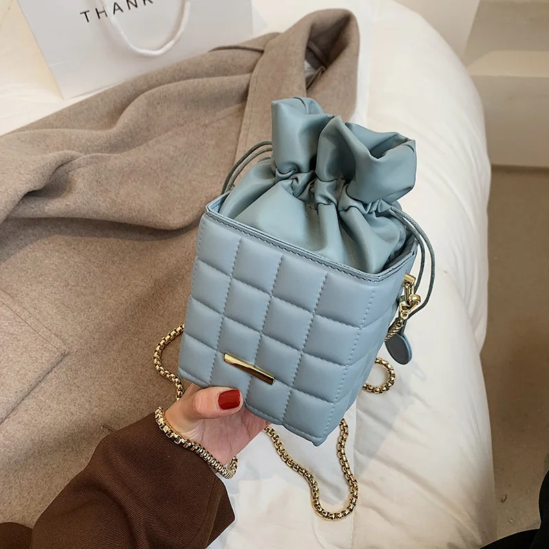 

Latest fashion trendy solid color chain bags women handbags ladies pu leather shoulder crossbody purse boxes, 11colors