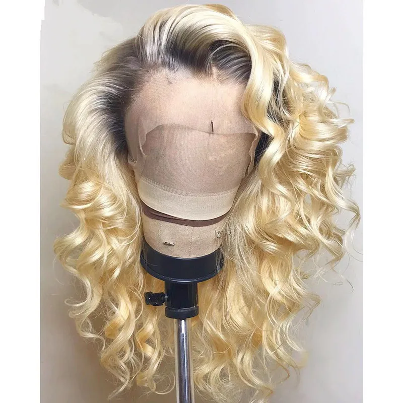 

1b/613 Color Wave Wig Blonde Virgin Transparent Lace Front Human Hair Wig For Women Remy