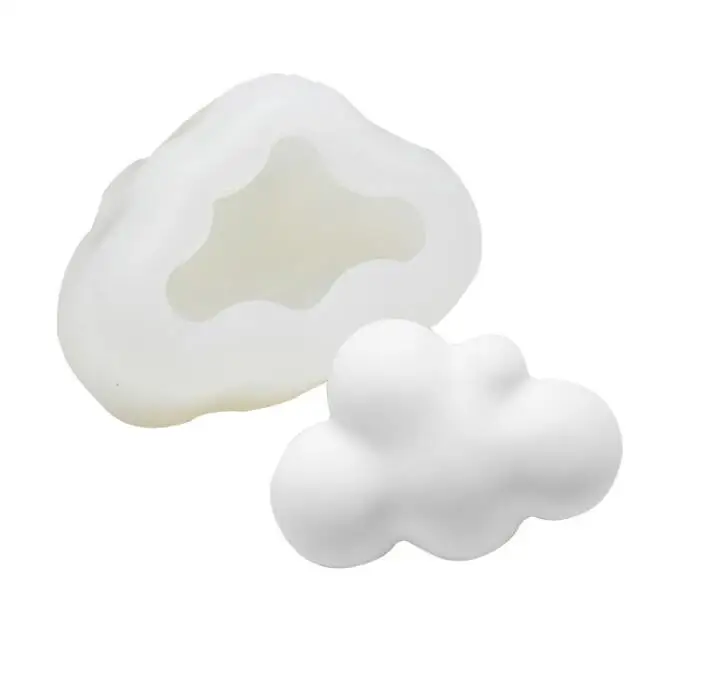 

Food grade epoxy resin silicone 3D cloud shape mold suitable for making chocolate candle handmade soap, White