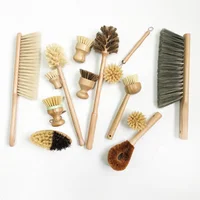 

Natural Eco Friendly Wooden Coconut Sisal Cleaning Dish Bottle Brush Set With Wooden Handle