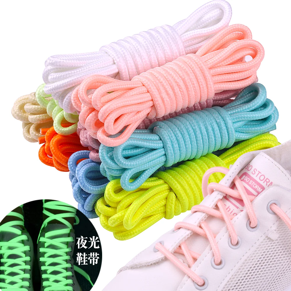 

[19] New Arrival Luminous Shoelace Round Shoestring Shoelaces Polyester Fabric Coloured Shoe Laces Glow in The Dark Fluoresce